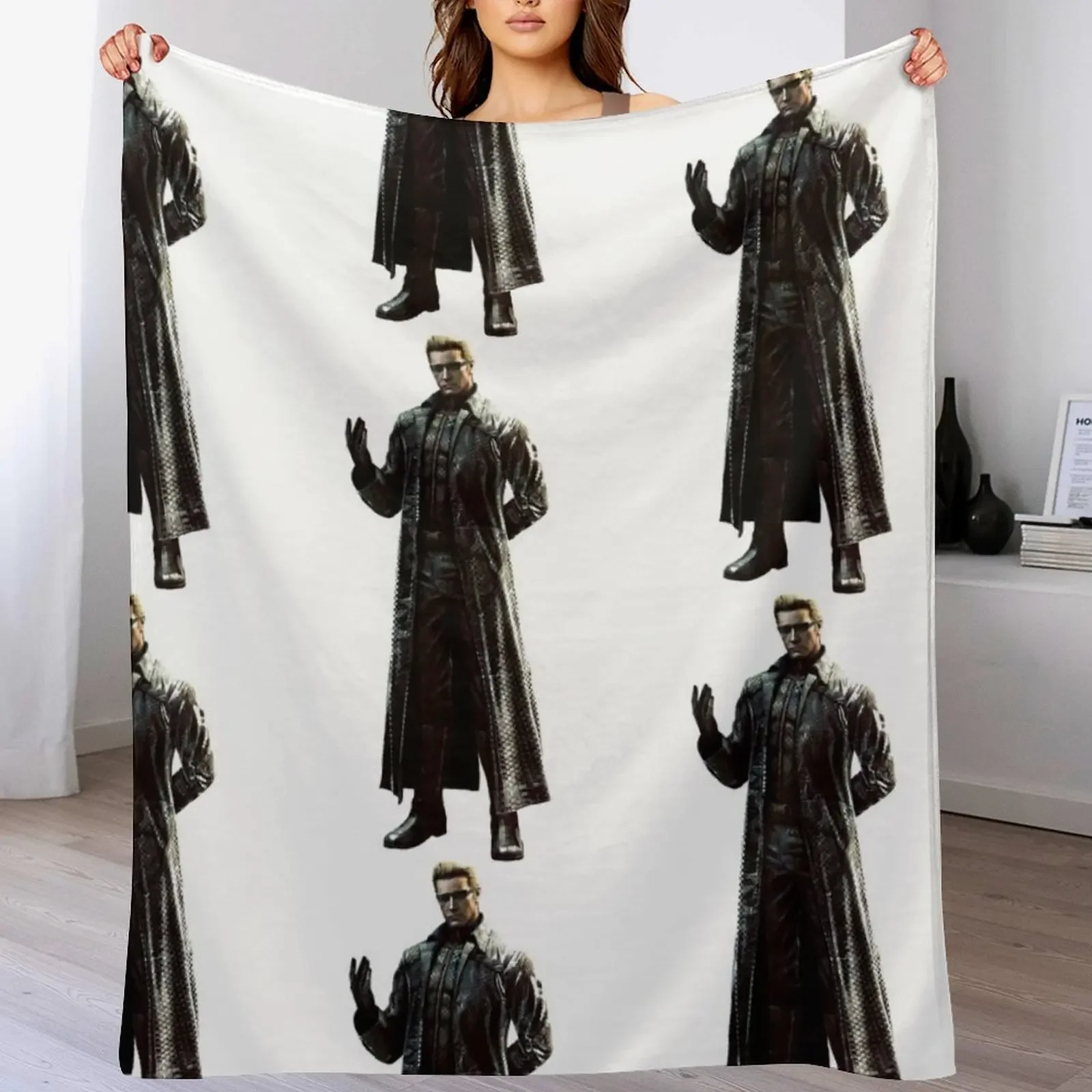 

Albert Wesker Throw Blanket Bed linens Flannels Bed Fashionable Plaid on the sofa Blankets