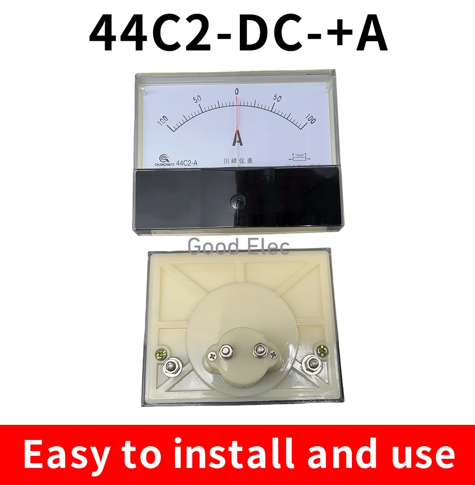 44C2 DC /75mv 50A -0 - 50A Ammeter 3A 5A 10A 20A 30A 50A 100A 200A 300A 500A Amperemeter Gauge Analog Panel AMP Current Meter