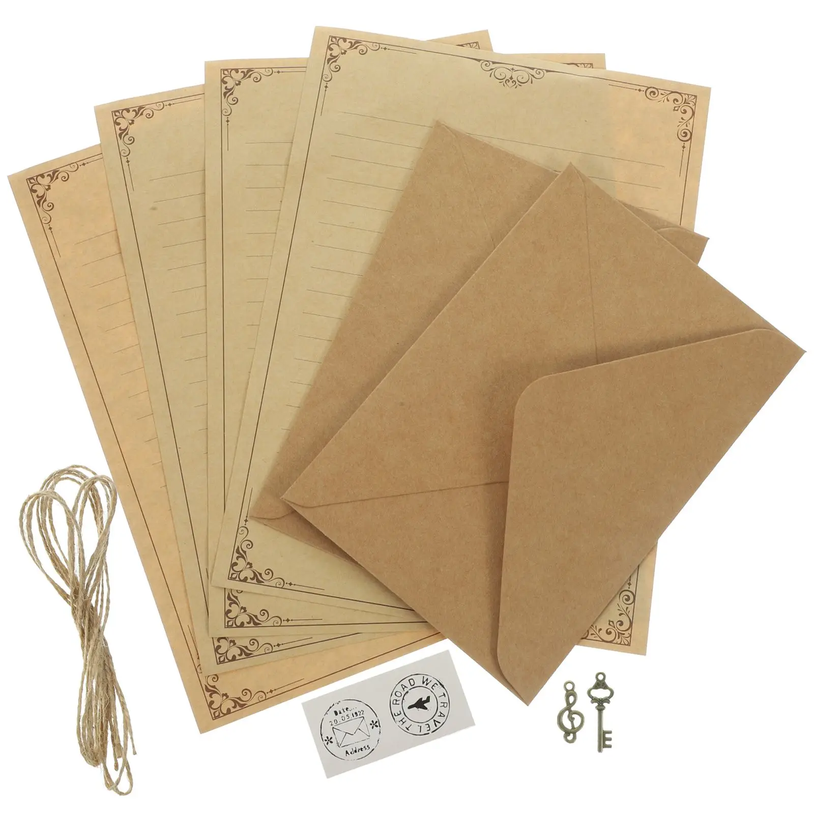 

2 Sets Traveler Notebook Letter Paper Insert Kit Blank Writing Stationery Envelopes Papers Practical GiftVintage Style