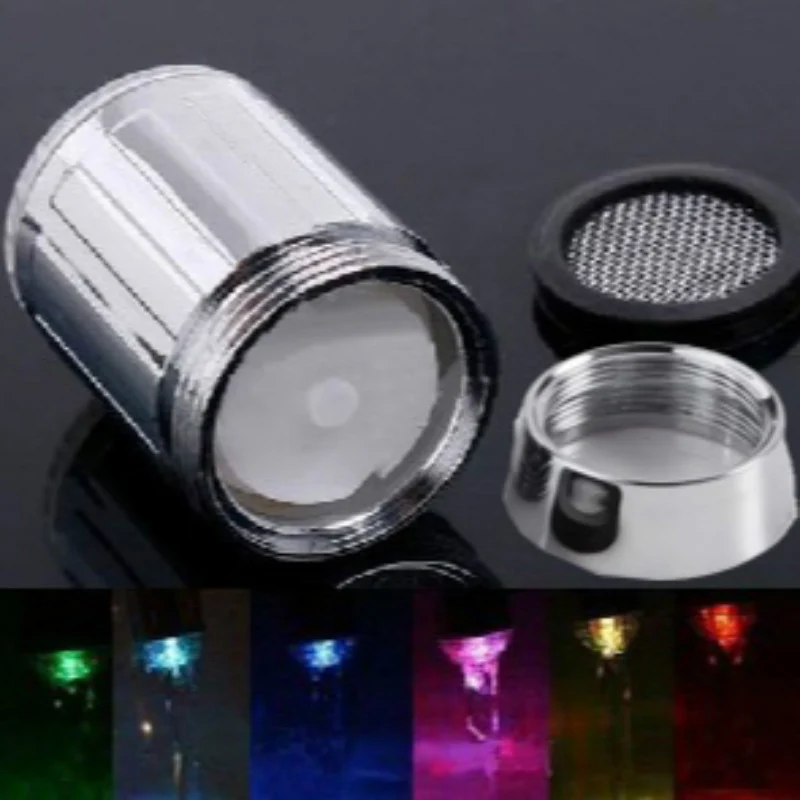 Led Kraan Licht Tap Nozzle Rgb 7 Kleuren Veranderen Knipperende Temperatuur Kraan Beluchter Waterbesparende Badkamer Keuken Accessoires