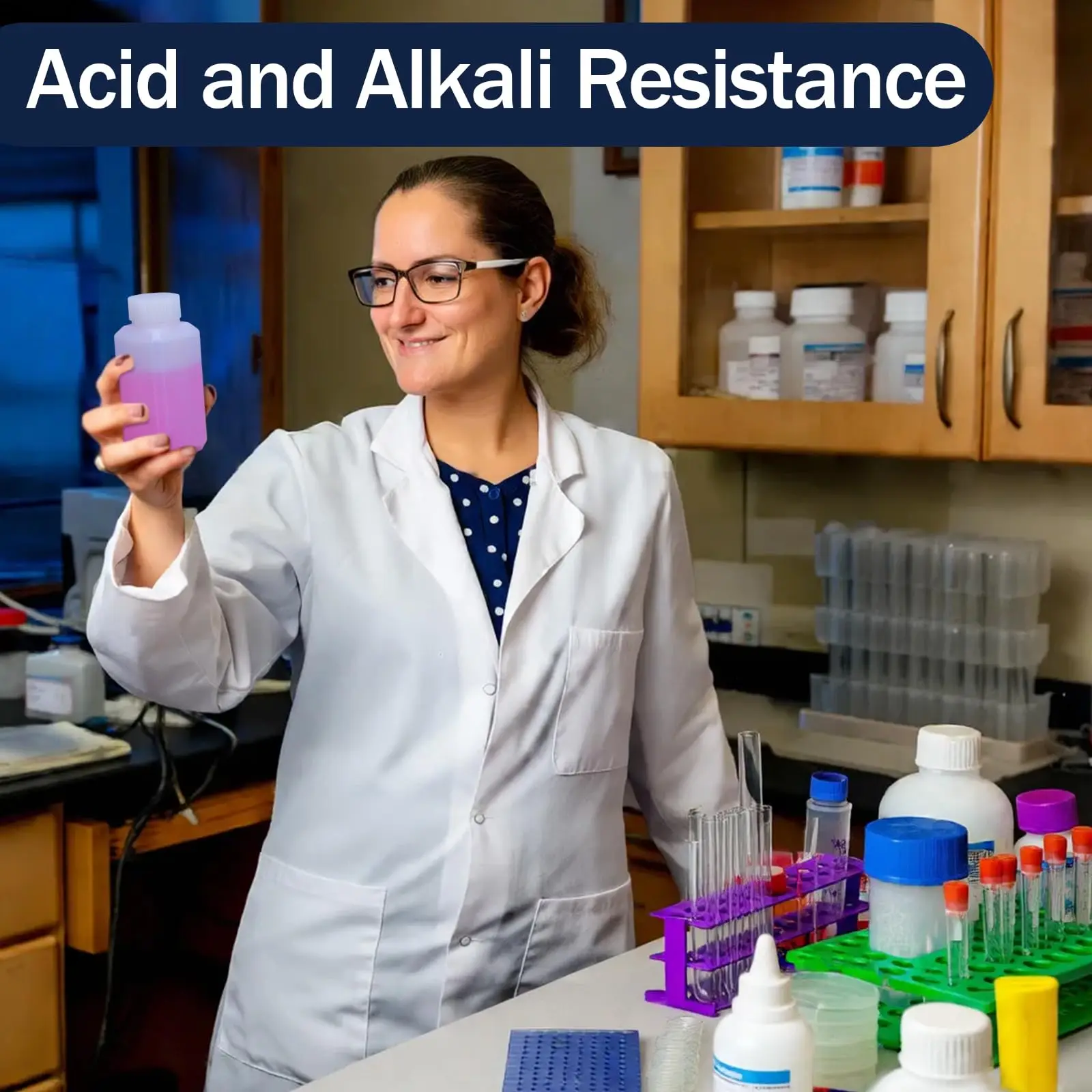 30ML Plastic Lab Chemical Reagent Bottles 20Pcs Square Storage Container Chemical Container Bottle Sample Sealing Bottles Liquid