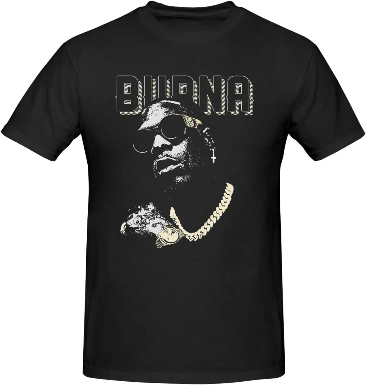

Рубашка Burna Music для мальчиков, мужские дышащие хлопковые футболки с круглым вырезом и короткими рукавами, индивидуальный узор, футболка на заказ