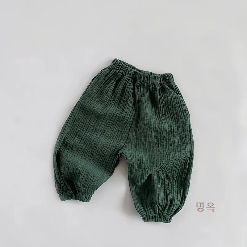 Summer Children Pants 1-8Y Boys Girls Anti-mosquito Cotton Loose Daily Harem Trousers Korean Toddler Wear Kids Clothing 2024 New