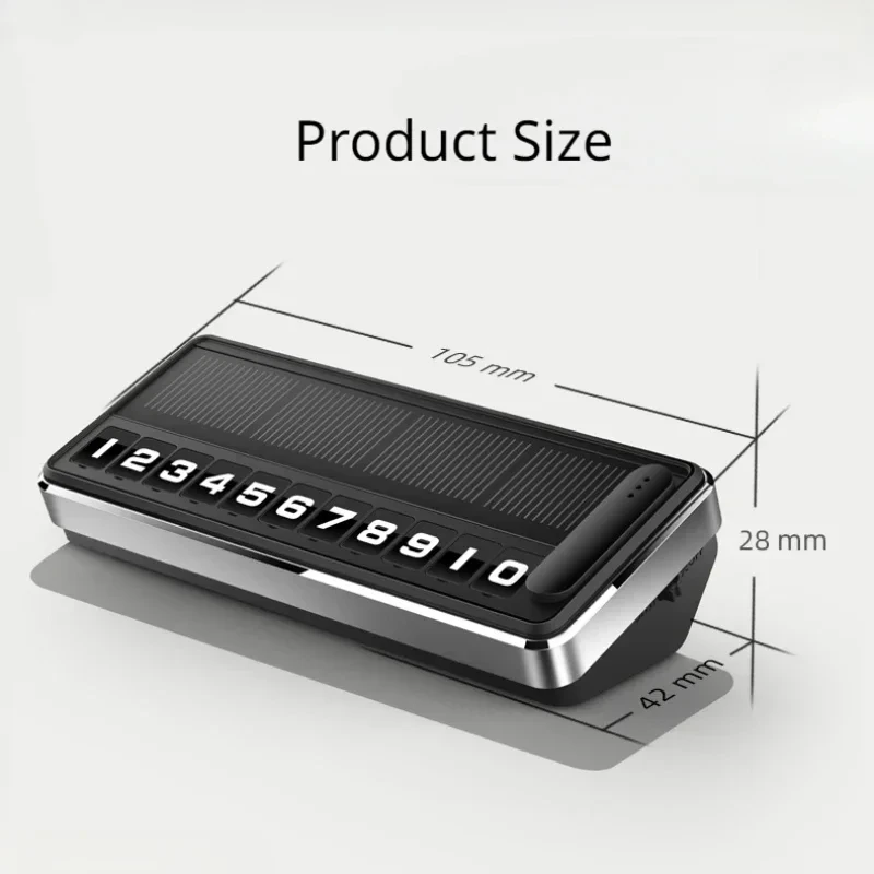 1 قطعة رقم هاتف السيارة بالطاقة الشمسية لوحة Led الإضاءة بطاقة ركن السيارة المؤقتة لوحات مخفية موقف السيارات أرقام متعددة أدوات وقوف السيارات