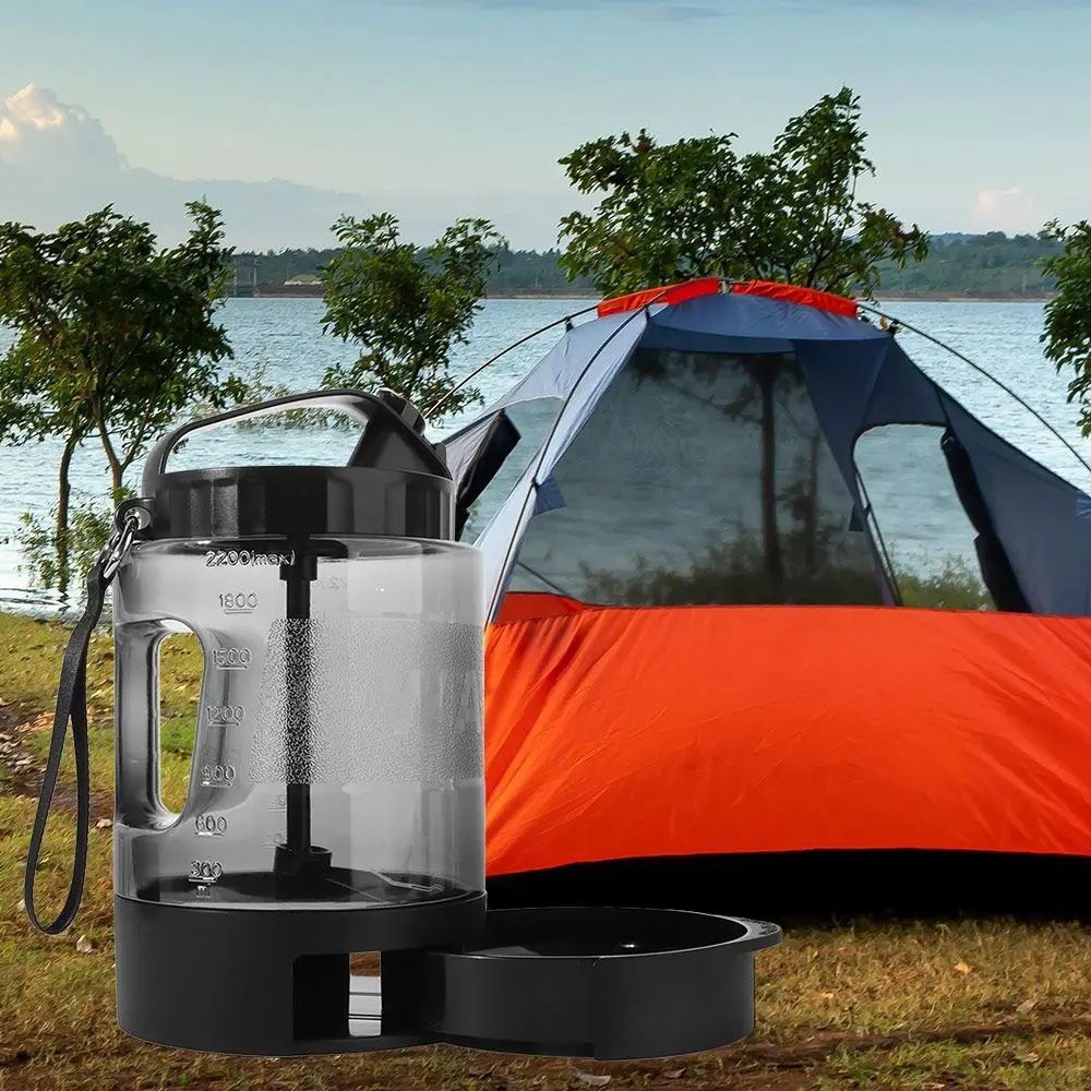 

High Capacity 77oz/2.2L Pet Drink Travel Bowl 2-in-1 Portable Dog Water Bottle Leak Proof Lock Cats Water Feeder Bowls Outdoor