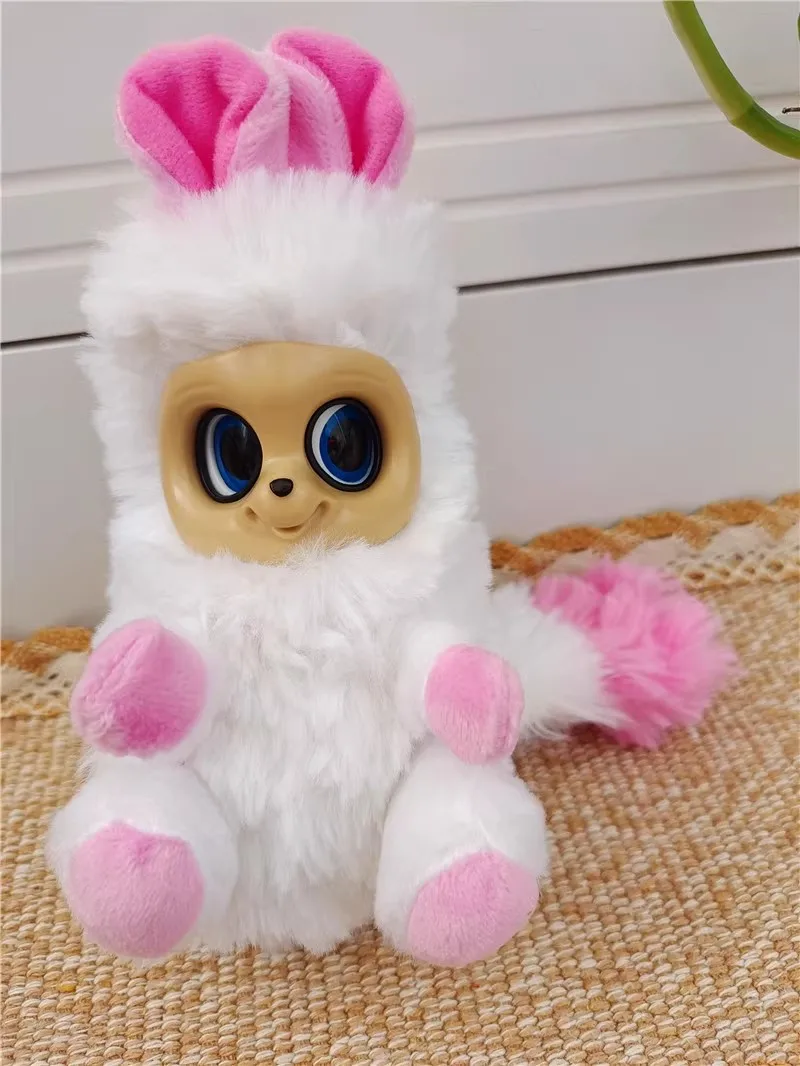 Marioneta de dedo de conejito ultrasuave de orejas largas con ojos móviles: un juguete de peluche para regalo para niños en su cumpleaños