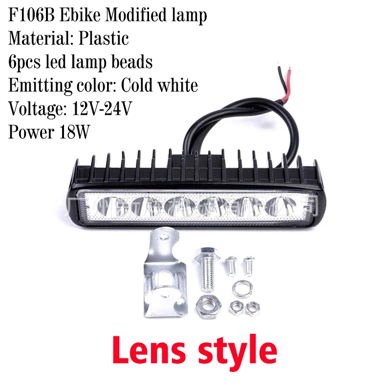 12V-24V Electric Scooter Headlight LED Eletronic Vehical Refit Lamp eBike Spotlight Floodlight Aluminum for Scooter Accessories