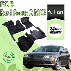 Customized Artificial Leather Car Floor Mat For Ford Focus 2 MK2 2007 2008 2009 Protect Your Vehicle's Interior Accessory