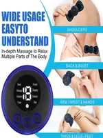 Écran LCD EMS Massage du cou masseur électrique cou Cervical dos Patch 8 modes stimulateur musculaire d'impulsion 4