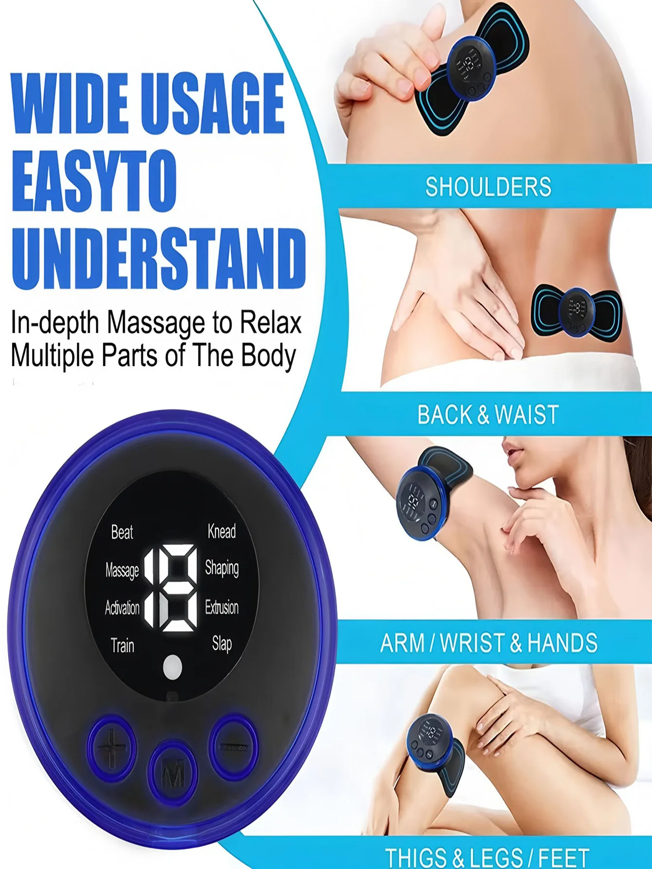 2026 LCD Display EMS Neck Massage Electric Massager Cervical Neck Back Patch 8 Mode Pulse Muscle Stimulator Rechargeable