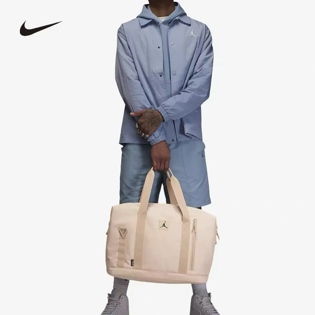 Nike Unisex Large Capacity Duffle Bag Casual Travel Training Sports Luggage Portable Shoulder Crossbody Bag HF1865-011