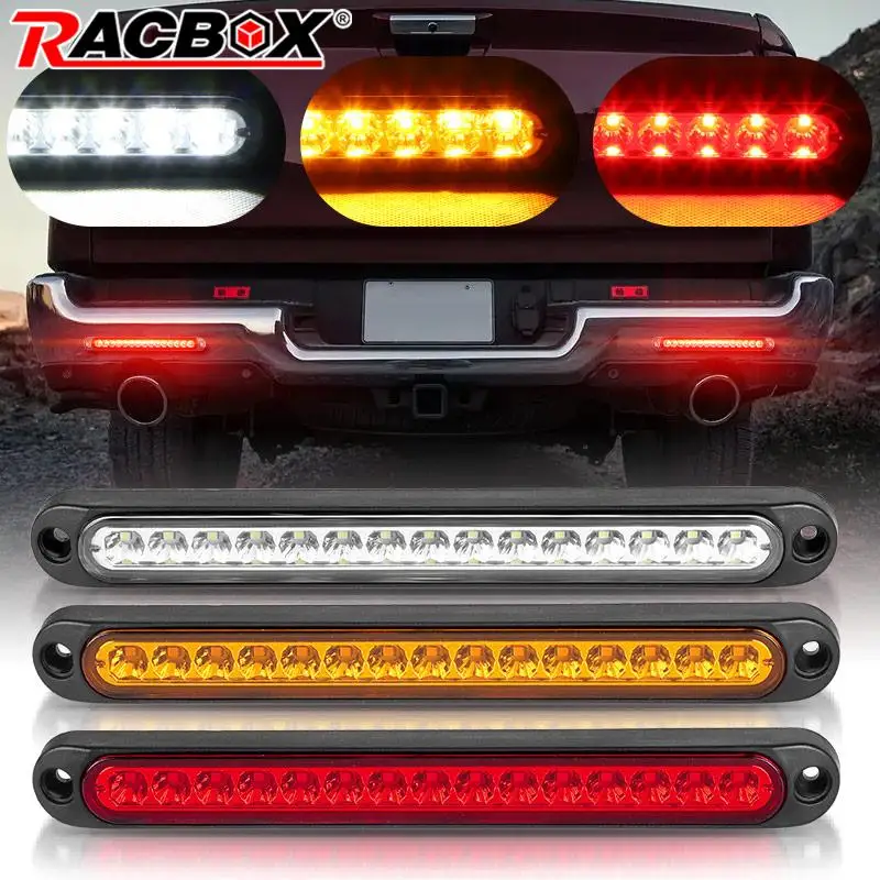 Car Red 15LEDs LED Taillights fog Light Rear Stop Brake Warning Lamp Universal For Car RV Buses Trucks Trailers Lorries 12V 24V