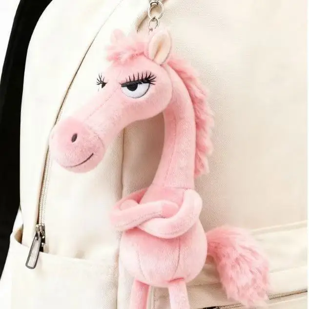 2026 New Year of The Horse Plush Toy Bag Charm Pendant Cute Black Horse Doll Creative Ornament Lucky Mascot Xmas Christmas Gifts