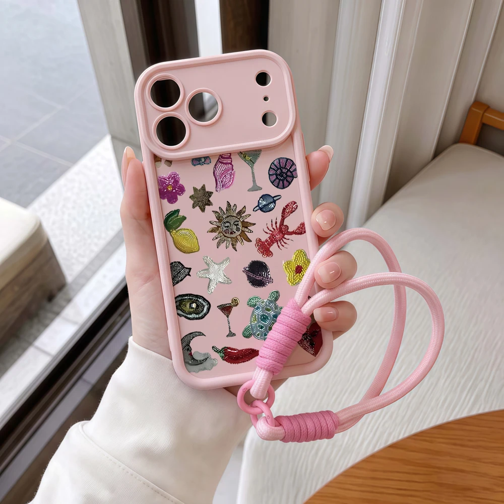 Handyhülle für Samsung Galaxy Note 20 S25 S26 Plus S24 S23 FE S25 S24 S23 Ultra A57 A07 5G Retro Elements Lanyard Silikonhülle – Detail 8