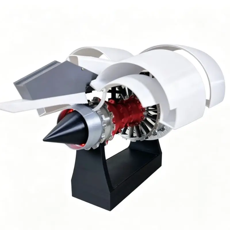 New 37cm Turbofan Engine Assembly Model with Red Light, 3D Printed Aircraft Engine TR900