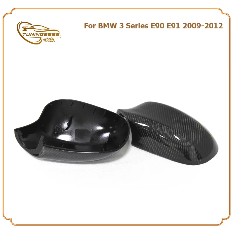 Add On/Replacement Carbon Fiber Side Door Mirror Cover Protector Rearview Cap For BMW 3 Series E90 E91 Lci 2009 2010 2011 2012
