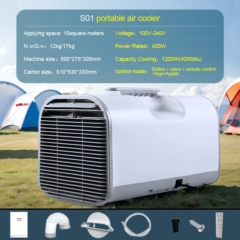 3-In-1 Mini Air Conditioner for Bedroom Air Cooler With Powerful Wind Speed for Office Portable Air Conditioners