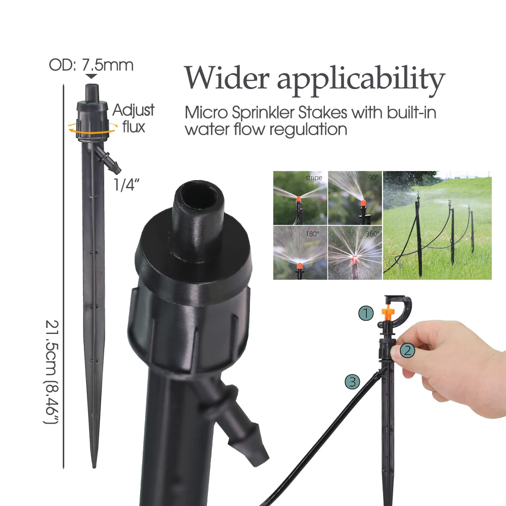 10-types 6.0/7.5mm Joint 11-50cm Micro Sprinkler Stakes Garden Water Nozzle Spray Support Farm Yard Irrigation Watering Brackets