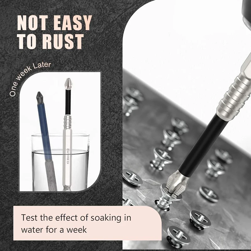 

10PCS Magnetic Screwdriver Drill Bit Set High Strength Magnetic Steel Durable for Car Appliance Repair Outdoors