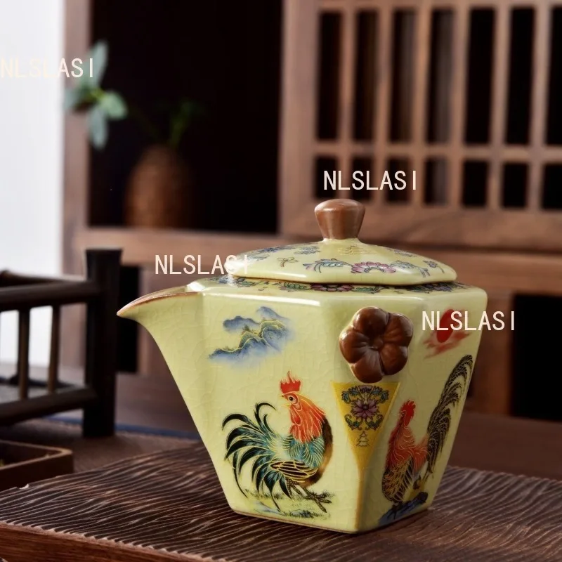 

200 мл петух, горшок с когтями восемь рук, печь, большая емкость, разделитель чая в китайском стиле, удача, антиобжигающий горшок для рук