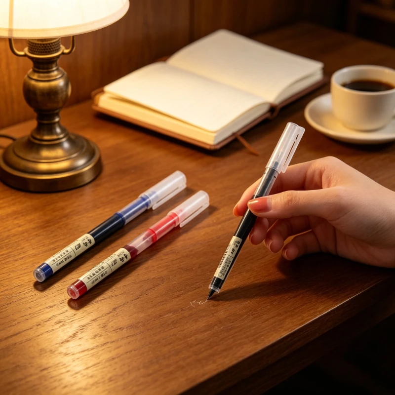 10pcs/set Direct Fill Gel Pens 0.5mm Fine Point Quick Dry Straight Liquid Rollerball Pens for Office School and Everyday Writing