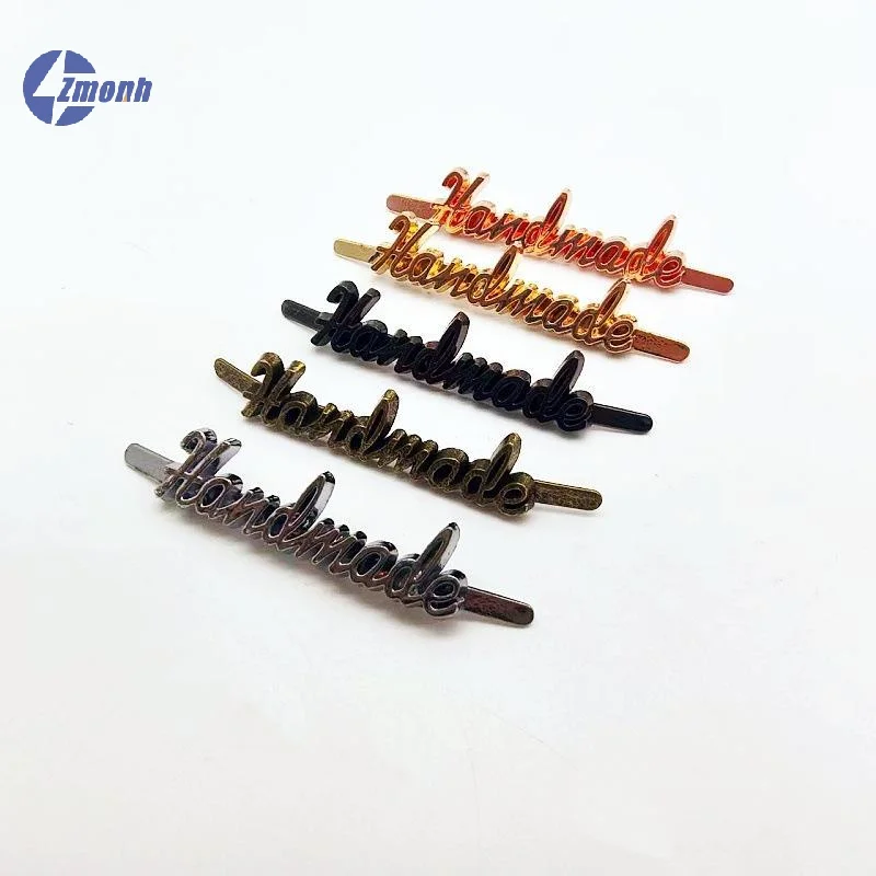 10Pcs Handmade Letter Metal Labels DIY Craft Handmade Sewing Decoration Labels Tags For Jeans Shoes Bags Hand Made Labels Tag
