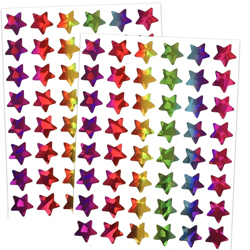 960 Holographic Rainbow Little Stars Stickers for Children\'s Rewards, Behavior Charts, Student Planners, and Teacher Supplies fo