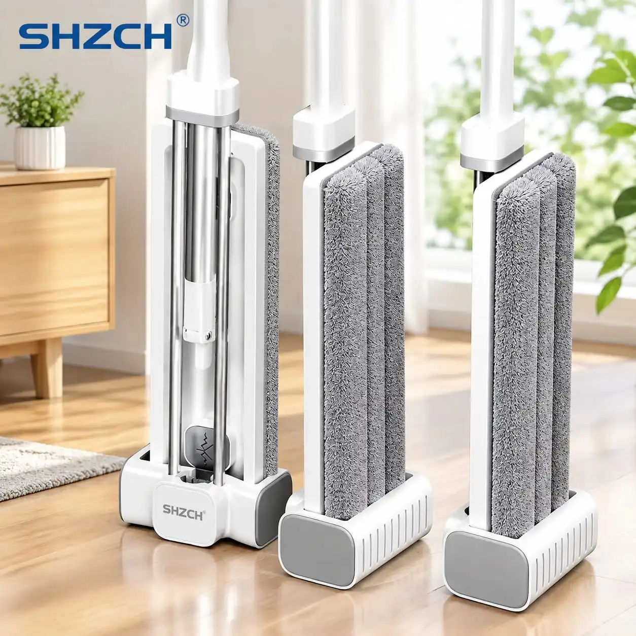 Large Flat Mop for Lazy Household - Hand Wash Free Mop for Both Dry And Wet Mopping - One Mop for All Cleaning Needs