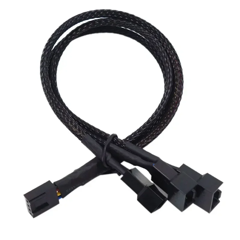 4 Pin Pwm Fan Cable 1 To 2/3/4 Ways Splitter Black Sleeved 27cm Extension Cable Connector PWM Extension Cables