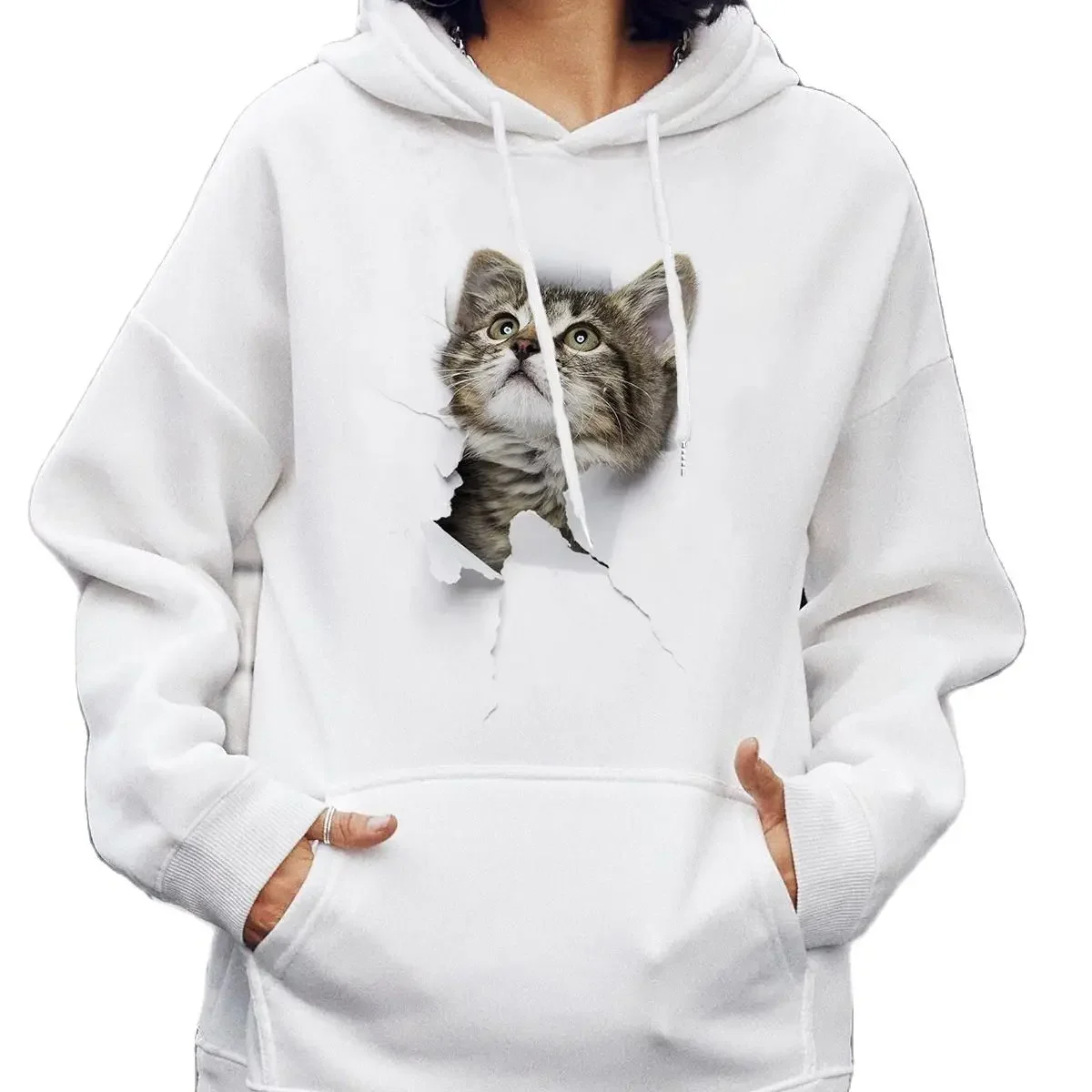 Europe and The United States New Hot Selling Round Neck Long Sleeve Wool Printed Unlined Hoodie Streetwear Sweatshirts  Haikyuu