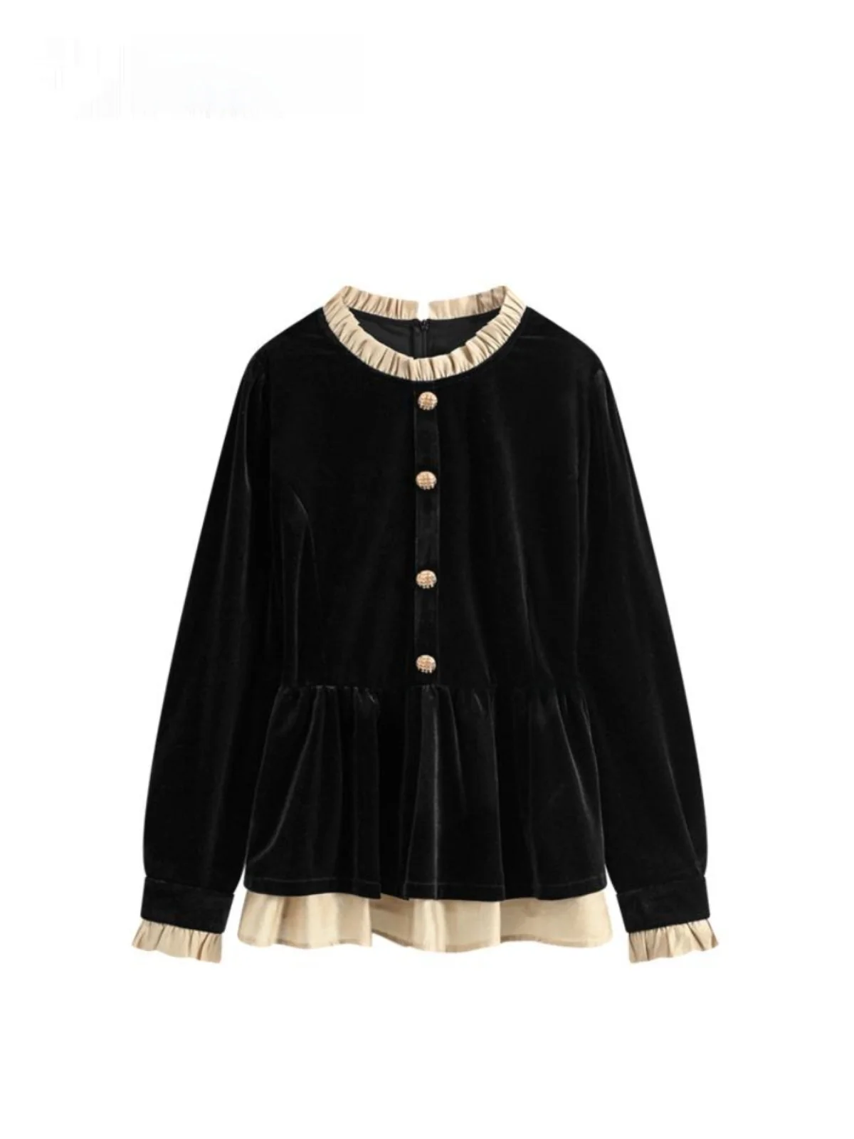 

CaraCLUB plus Size Long Sve irt Women Spring Season Belly Cover Slimming Trendy Top French Sle Loose Fit Velvet Fabric