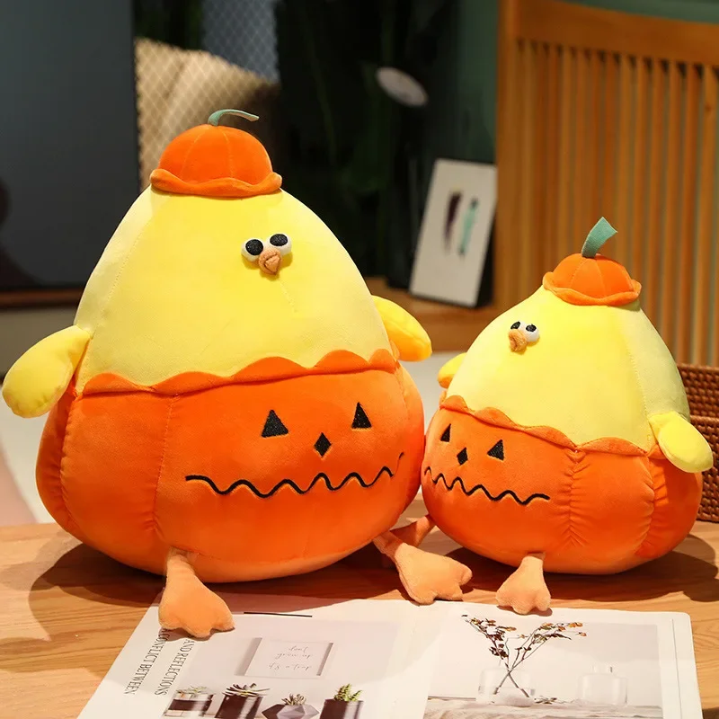 MINISO Pumpkin Dundun Chicken Halloween Stress Relief Plush Toy Pillow Room Decoration Accompanying Children Daily Birthday Gift