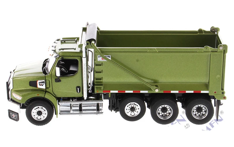 

1:50 Western Star X SBFA Tandem Dump Truck with Pusher Axle in Metallic Olive Green 71086 model Gifts Souvenir