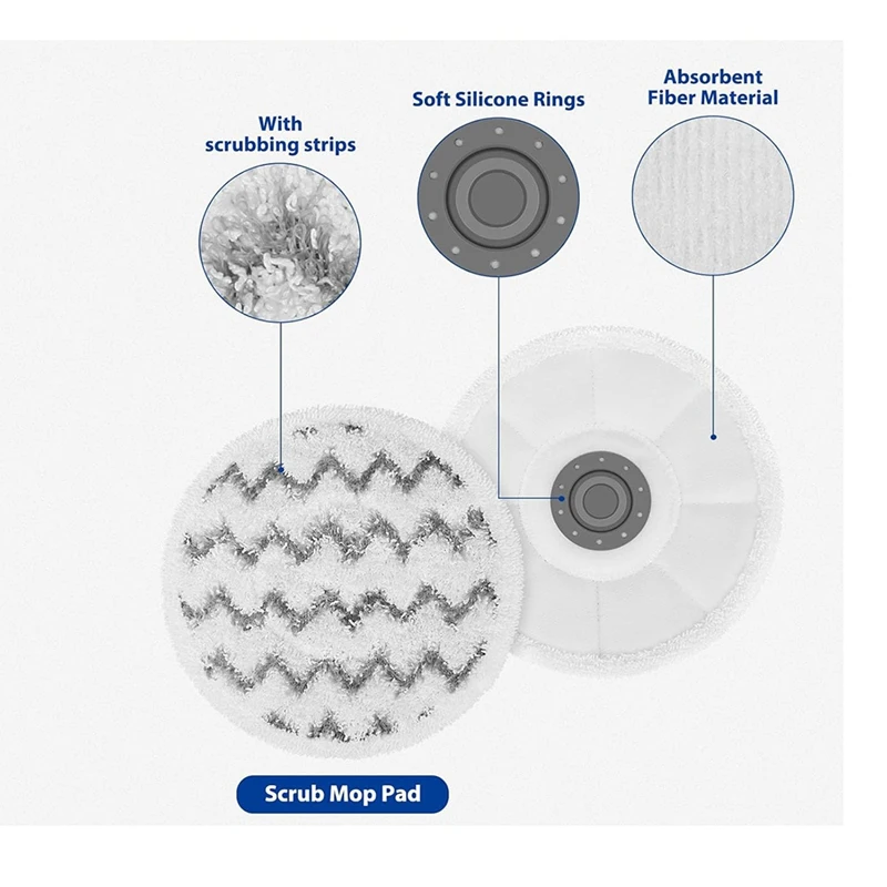 10Pack 3897A Rotating Mop Pads Replacement For Bissell Spinwave Smartsteam Scrubbing Steam Mop 3897A 3712 3712W