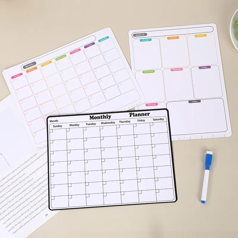 Dry Erase Magnetic Calendar - Reusable Monthly Planner Set​
