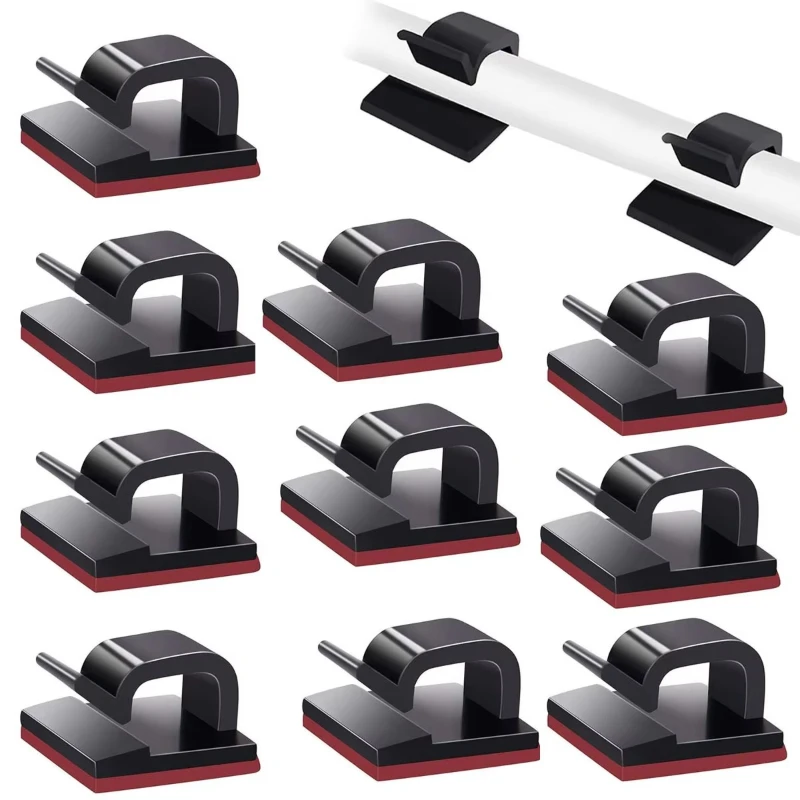 10/20/30/50Pcs Cable Organizer Clips For USB Charging Data Lines Bobbin Winder Wall Mounted Wire Holder Self-Adhesive Wire Clip