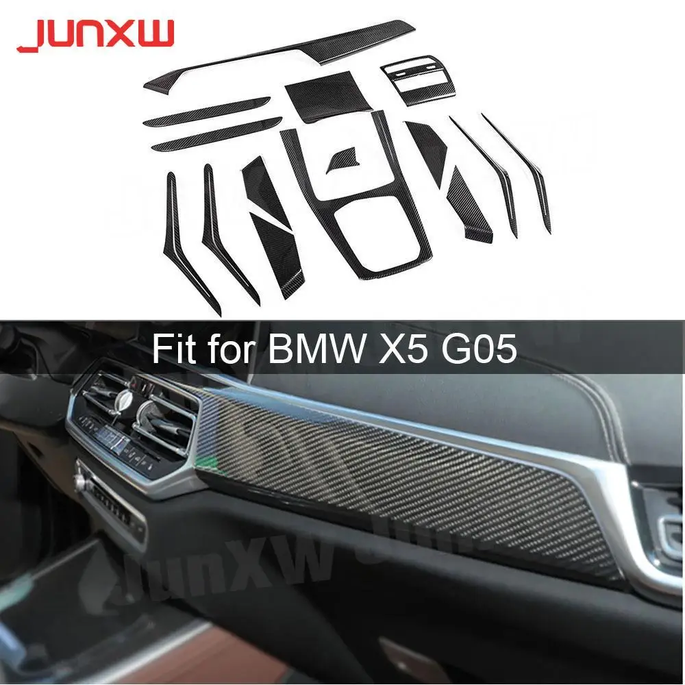 

Dry Carbon Car Door Inner Trim Strips Covers Stickers Inner Decoration for BMW X5 G05 2020+ Car Gear Shift Panel Storage Box