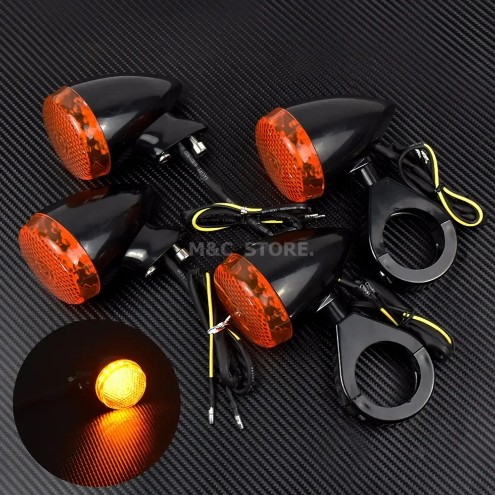 Motorcycle Accessories 39mm Front Rear LED Turn Signal Indicator Light Relocation Fork Clamp For Harley Sportster Custom