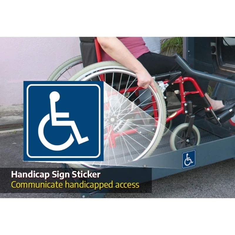 10Pcs Handicap / Disabled Wheelchair Accessible Sign Sticker 3\'\'/4\'\' Durable Self Adhesive Scratch Resistant Waterproof Dropship