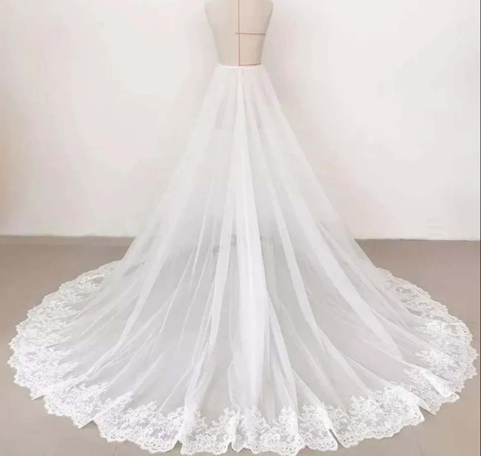 Saia removível do trem do tule com laço atado, saia destacável do tule para o casamento, petticoat do cocktail