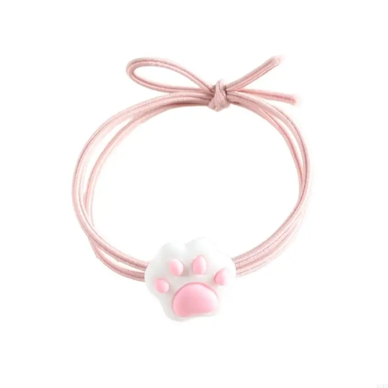 R1WE Kids Christmas Paw Hair Tie Ponytail Holder Cartoon Kitten