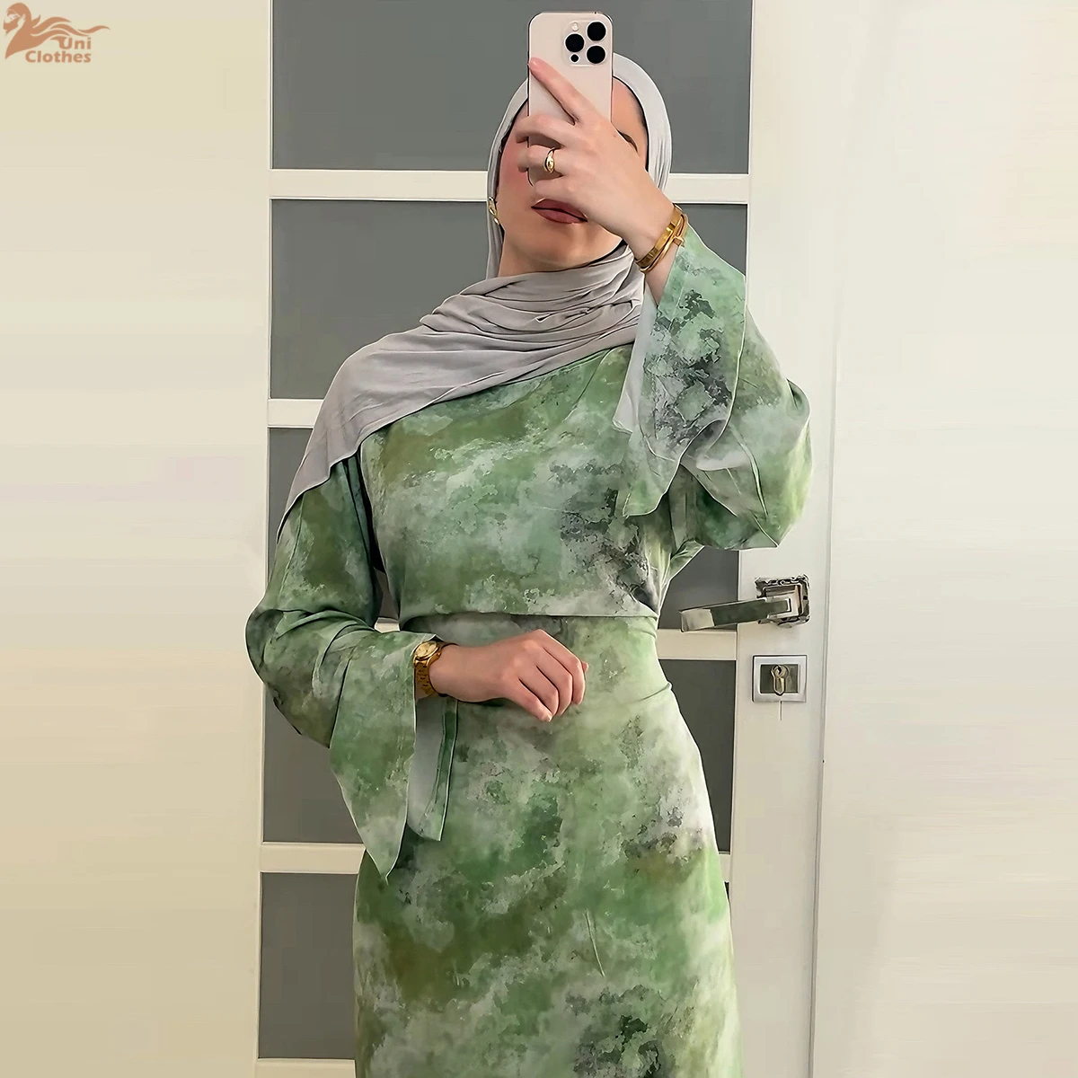 2025, muslimische Damenbekleidung, bedruckt, islamische Mode, Sommer-Damenbekleidung, Abaya, muslimisches Damenkleid
