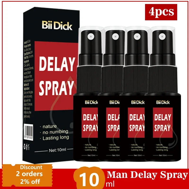 4pcs 10ml Stud 100 Sex Spray Powerful Sex Delay Products  Penis Extender Anti Premature Ejaculation Penis Enlargement Prolong