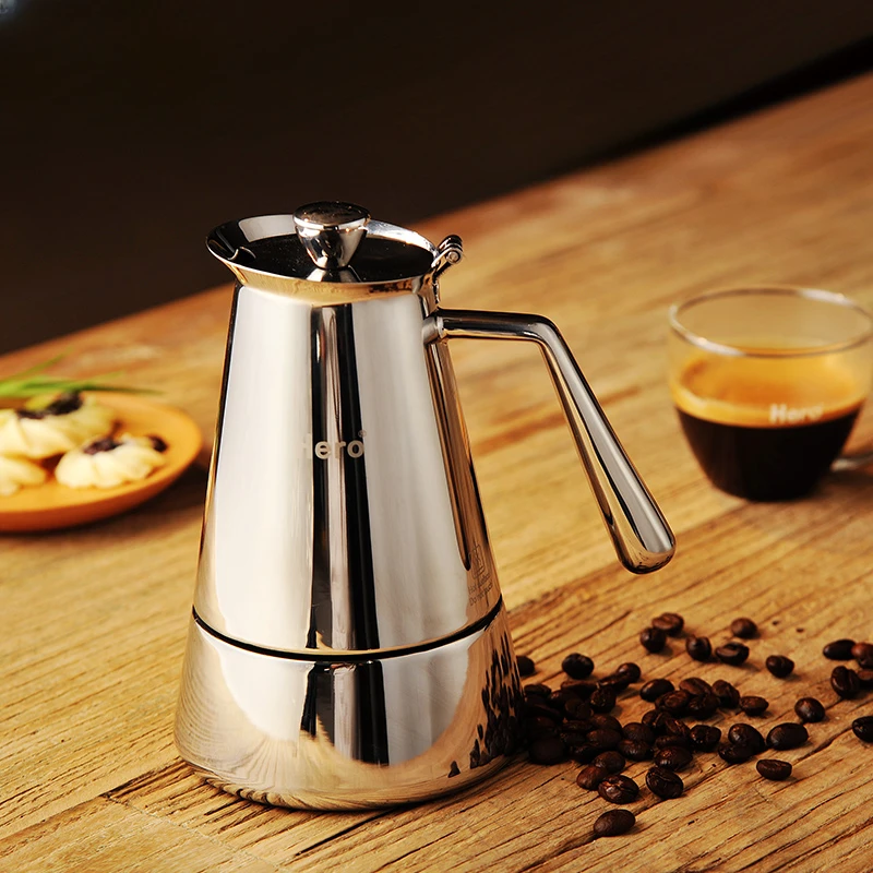 Moka pot Coffee pot Stainless steel Italian coffee maker available induction cooker coffee utensils