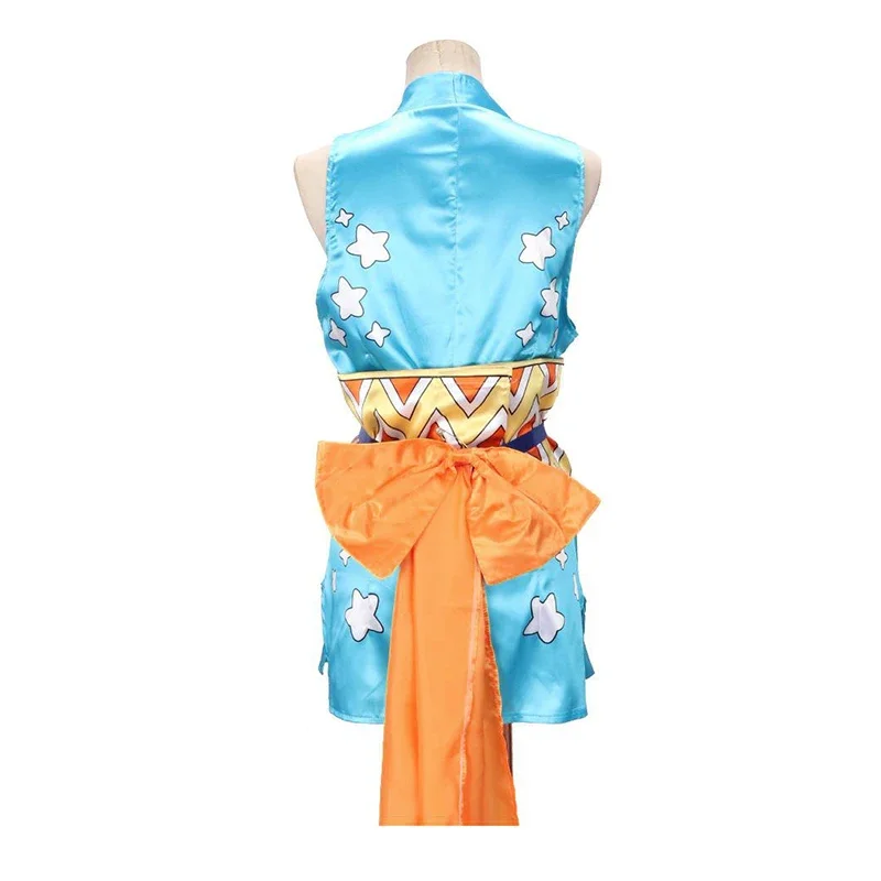 Nami fantasia de cosplay anime com chapelaria e adesivos de tatuagem, vestido de carnaval feminino Halloween