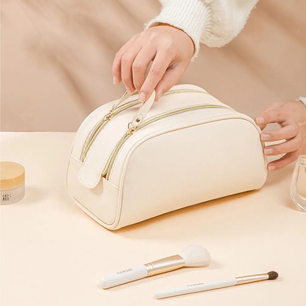 For Women Man Simple Lager Capacity Double Zipper Candy Color Makeup Case Storage Bag Women Cosmetic Bag Travel Toiletry Bag