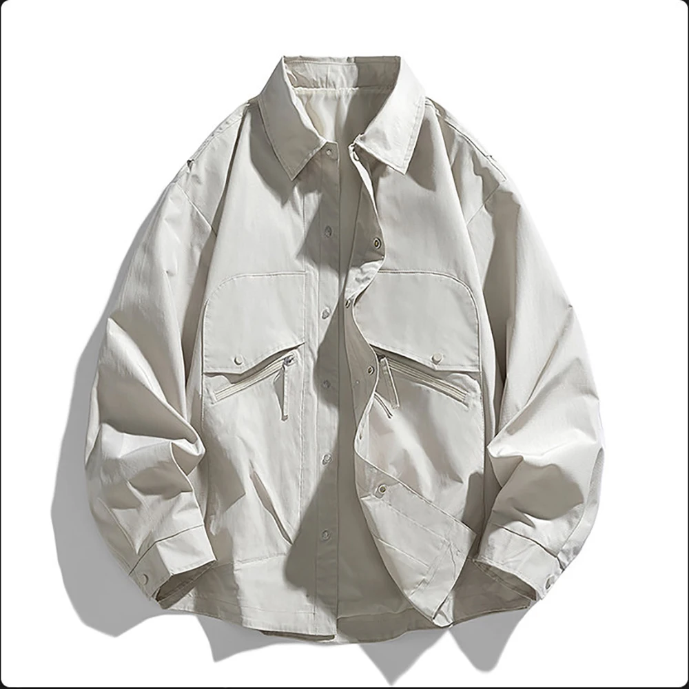 Chaqueta con cuello de béisbol para hombre, gabardina de talla grande M 8XL, chaqueta holgada, moderna e informal para primavera y otoño