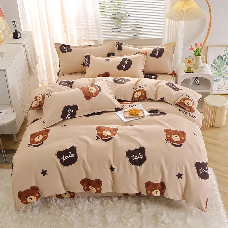 

Cute Bear Duvet Cover Set for Girls Boys Kawaii Cartoon Animal Bedding Set 3Pcs Bedroom Decor Soft Comforter Cover Pillowcases