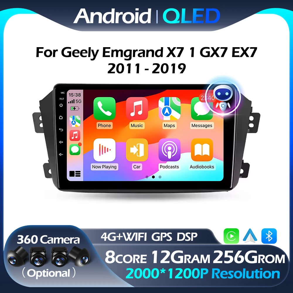 

Android Auto CarPlay Car Radio For Geely Emgrand X7 1 GX7 EX7 2011 - 2019 Multimedia Navigation Player QLED WIFI 4G Bluetooth