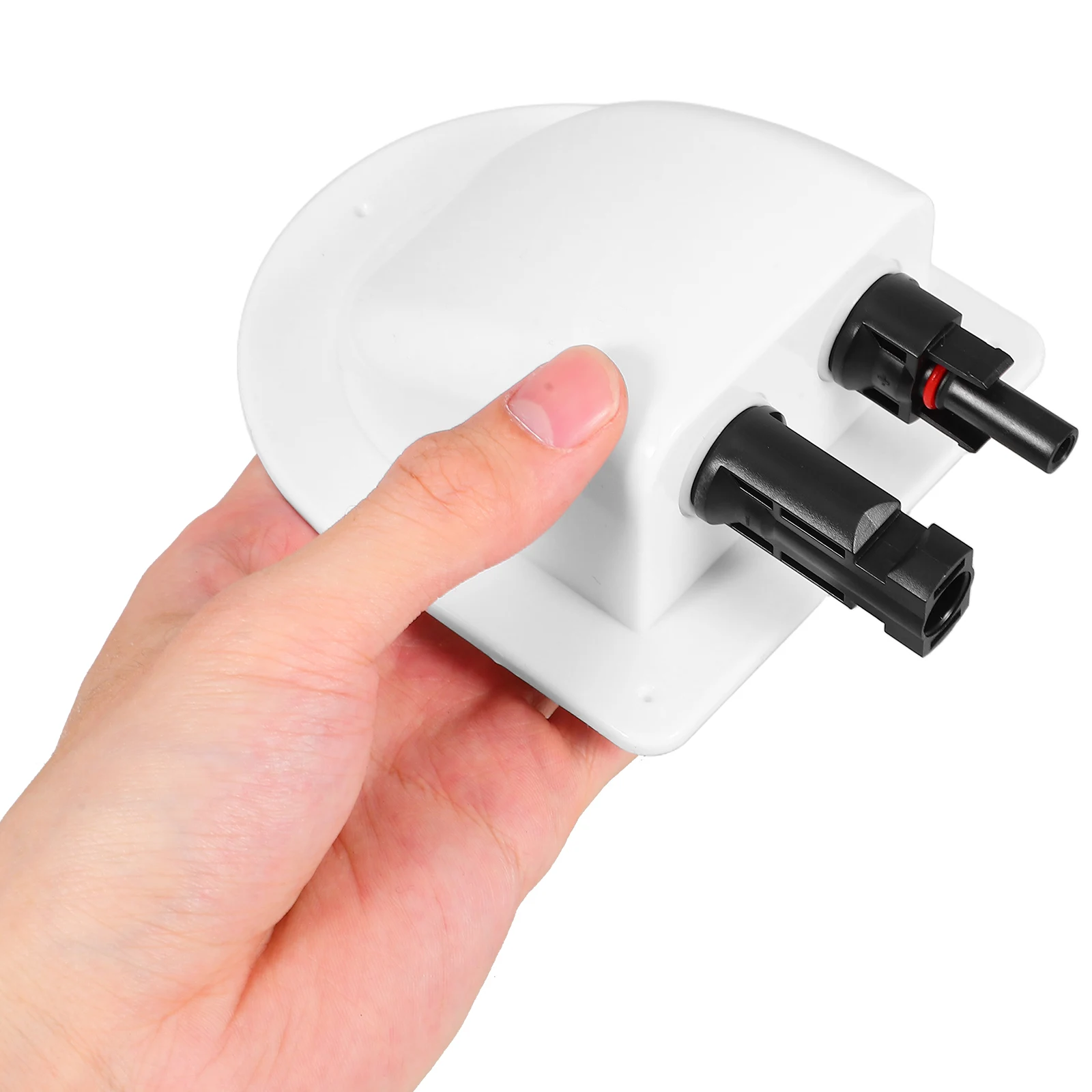 

Photovoltaic Waterproof Connector Box White ABS Dual Cable Entry Weatherproof RV Yacht Roof Junction Outdoor for Caravans